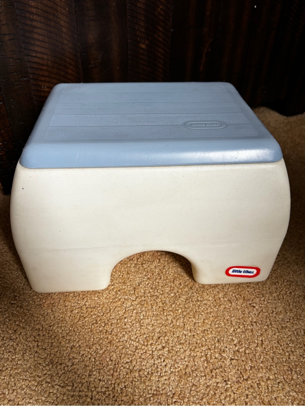 Vintage 1985 Little Tikes Child Toddler Step Stool Blue & White Sturdy